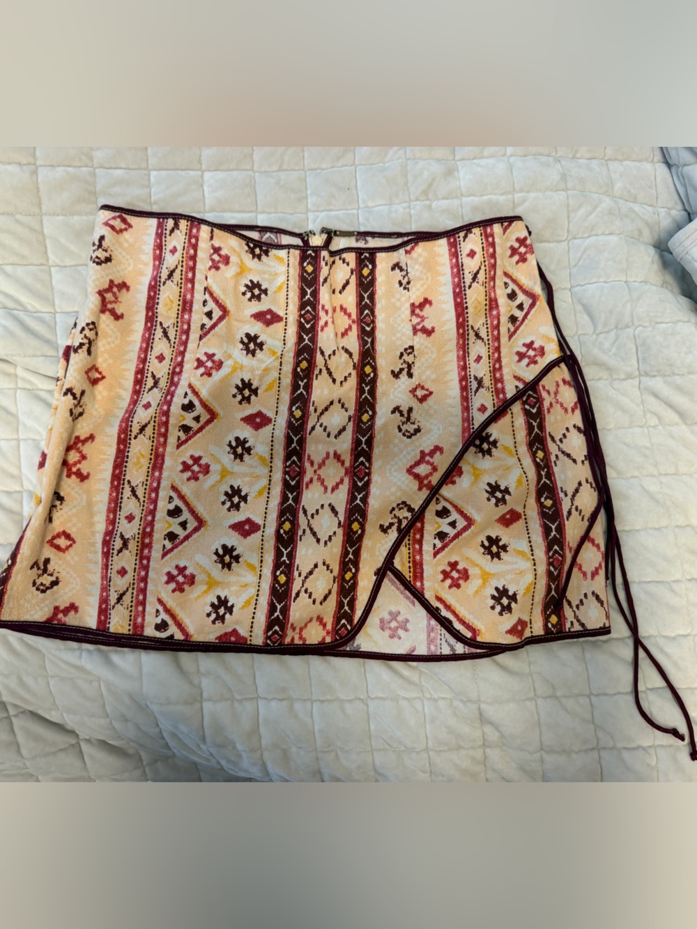 Free People Southwestern Pattern Throw Blanket - Beige, Burgundy & Yellow